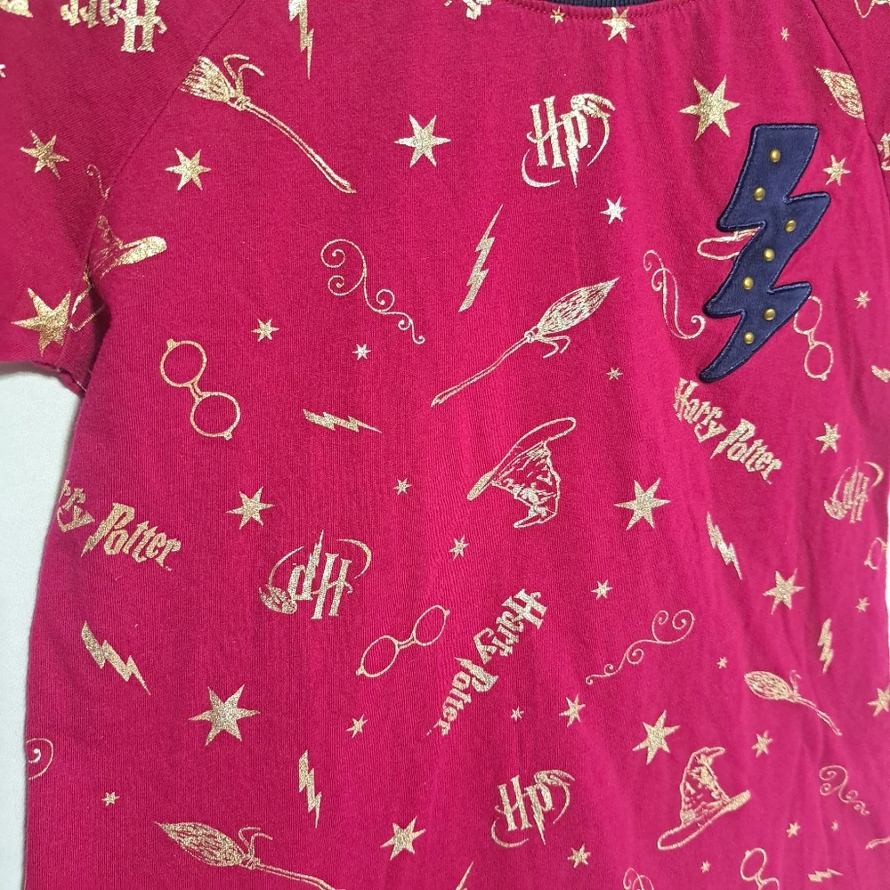 Kids Red‎ Harry Potter Lightning Bolt Graphic Tee Size LG 10/12